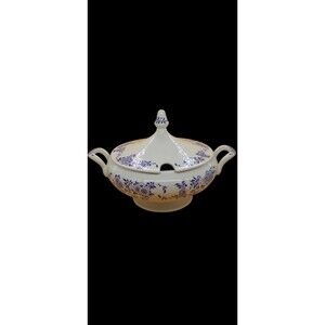 Laveno Italy Covered Soup Tureen with Lid Blue and White Floral